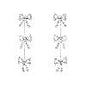 Silver Rhinestone Triple Drop Bow 2.5" Earring