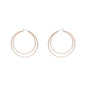 Gold Textured Layered 2" Hoop Earring