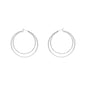 Silver Textured Layered 2" Hoop Earring