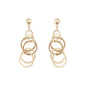 Gold Textured Layered Circle 1.5" Earring