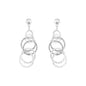 Silver Textured Layered Circle 1.5" Earring
