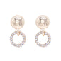 Gold Circle with Rhinestone Circle 1" Earring