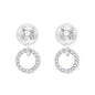 Silver Circle with Rhinestone Circle 1" Earring