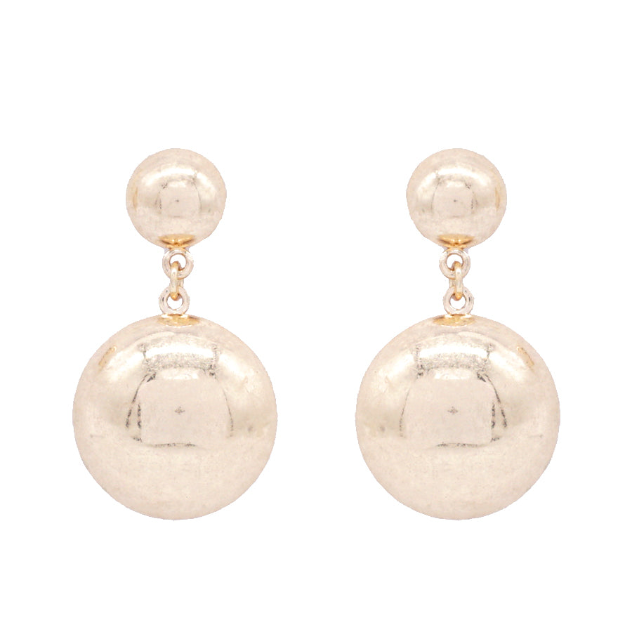 Worn Gold Stud and Circle 1" Earring