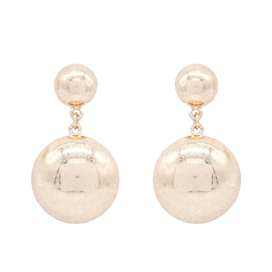 Worn Gold Stud and Circle 1" Earring