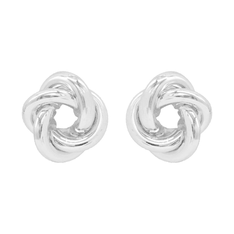 Silver Stud Knotted .4" Earring