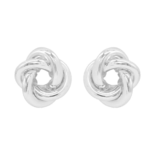 Silver Stud Knotted .4" Earring