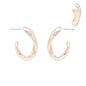 Textured Oval Gold Hoop 1.25" Earring