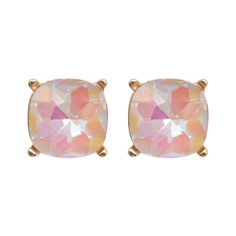 AB Crystal with Gold Stud  Earring