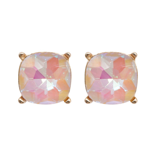 AB Crystal with Gold Stud  Earring