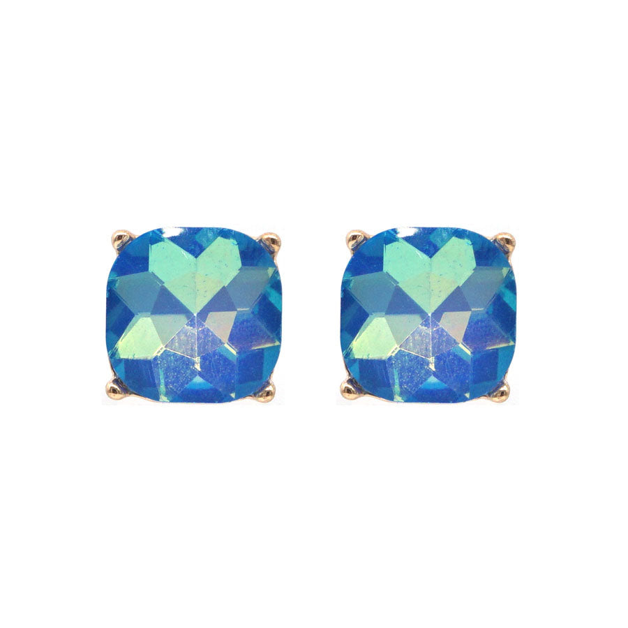 Blue Crystal with Gold Stud  Earring