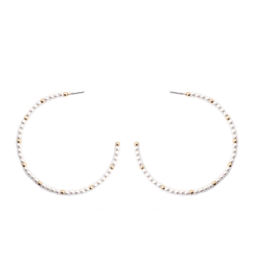 Pearl Beaded and Gold 2" Earring