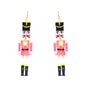 Pink Acrylic Nutcracker 2.5" Drop Earring