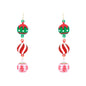 Acrylic 3 Drop Christmas Ornament Drop 2" Earring