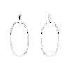 Silver Bar with Open Oval 2" Earring