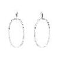 Silver Bar with Open Oval 2" Earring