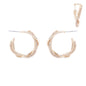 Gold Double Layered Textured 1.5" Earring