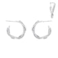 Silver Twisted Wired 1" Hoop Earring