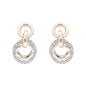 Gold Textured Layered Circle 1.5" Earring