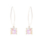 AB Crystal with Gold Fishhook 2" Earring