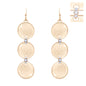 Hammered Gold Circle Triple Drop Earring
