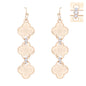 Hammered Gold Clover Triple Drop Earring