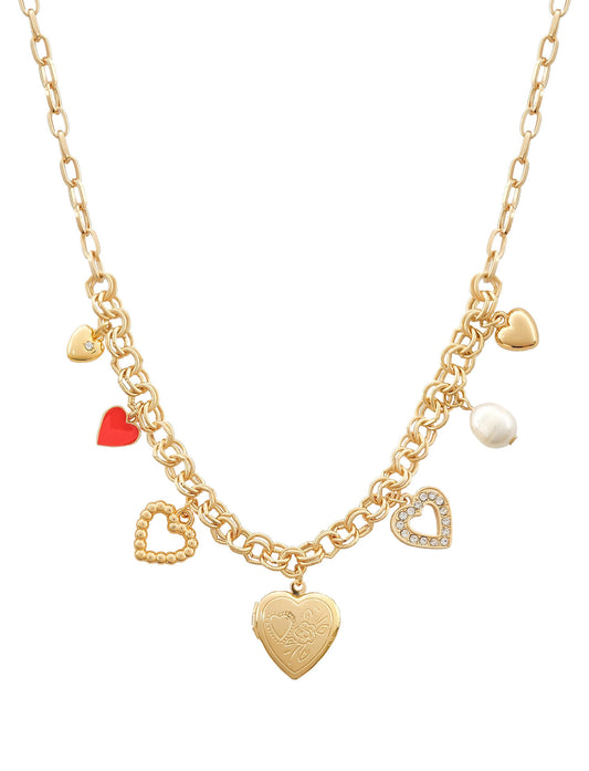 Red Heart Multi Charm 16"-18" Necklace