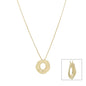 Gold Chain with Hammered Open Circle Charm 16"-18" Necklace