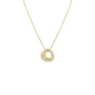 Gold Chain with Hammered Open Geometric Circle Charm 16"-18" Necklace