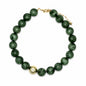 Olive Green Resin Beaded with Gold Ball Accent 16MM 16"-18" Necklace