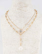 Gold Chain with Y Drop with Stone 16"-18" Necklace