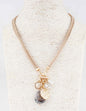 Natural/Tan Cord with Crystal and Stone Charms 16"-18" Necklace