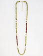 Olive Green and Brown Oval Stone Glass Beaded 32" Necklace