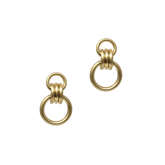 Gold Open Double Ring .5" Stud Earring