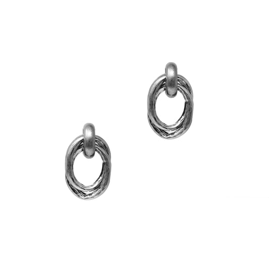 Silver Wrapped Open Stud .5" Earring