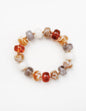 Brown Multi Acrylic Oval Beaded Stretch Bracelet