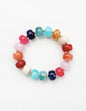Multi Acrylic Oval Beaded Stretch Bracelet