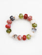 Dark Multi Acrylic Oval Beaded Stretch Bracelet