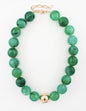 Green 14MM with Gold Ball Accent 16"-18" Necklace