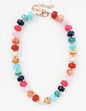 Bright Multi Large Oval Acrylic Beaded 16"-18" Necklace
