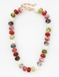 Dark Multi Large Oval Acrylic Beaded 16"-18" Necklace
