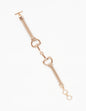 Tan Leather Cord Bracelet with Gold Horse Bit Accents Toggle Bracelet