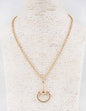 Gold Chain with Gold Horsebit Charm 16"-18" Necklace