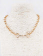 Gold Interlocking Chain with Gold Horse Bit 16"-18" Necklace