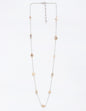 Silver Thin Chain with Gold Hammered 36" Necklace