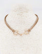 Natural Tan Leather Rope with Gold Horse Bit 16"-18" Necklace