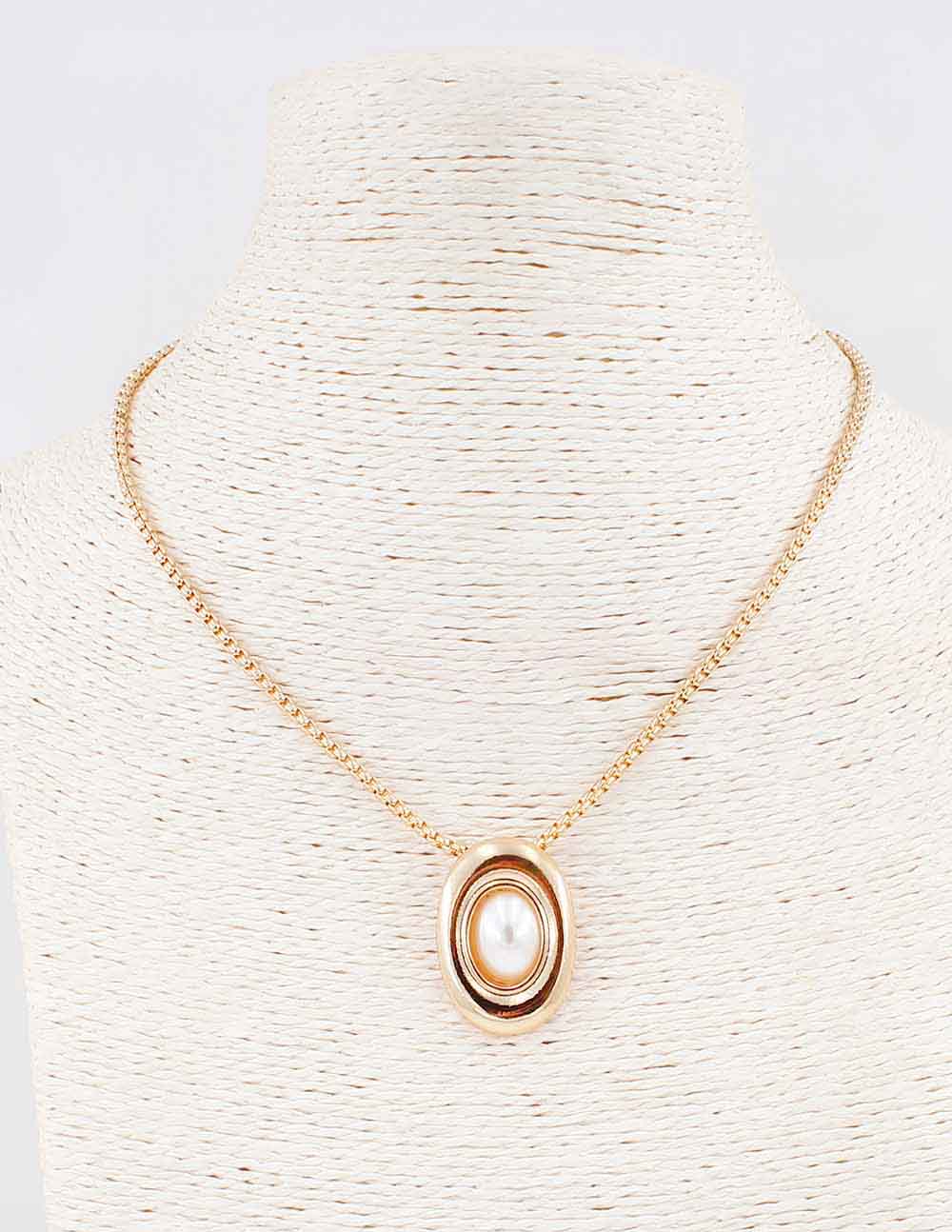 Gold Chain with Gold and Pearl Charm 16"-18" Necklace