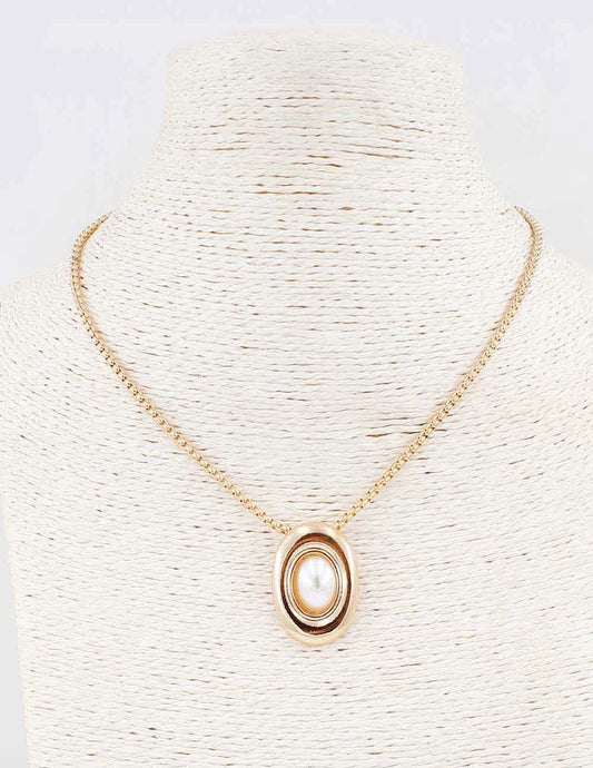 Gold Chain with Gold and Pearl Charm 16"-18" Necklace