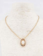 Gold Chain with Gold and Pearl Charm 16"-18" Necklace