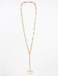 Gold Chain with Horsebit Y Drop 32" Necklace